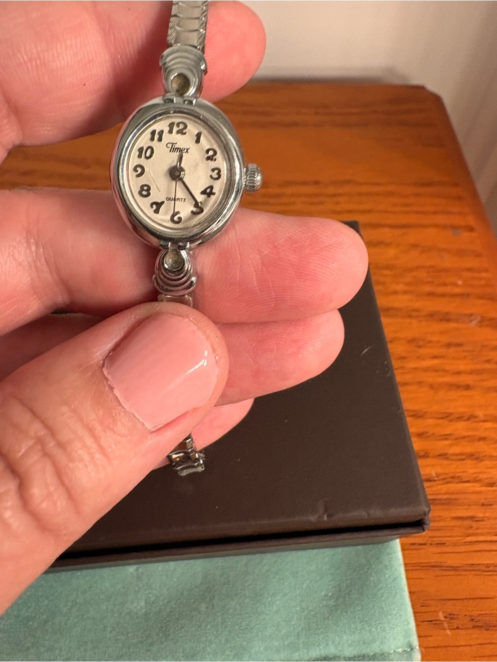 Timex Women's Silver-Tone Bracelet Watch with Cream Dial